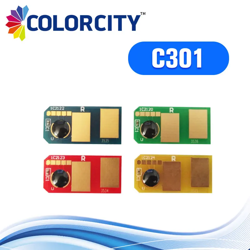 1 комплект совместимый чип тонера c301dn для oki 44973536 44973535 44973534 44973533 C301 C301DN C321 C321DN MC342dn