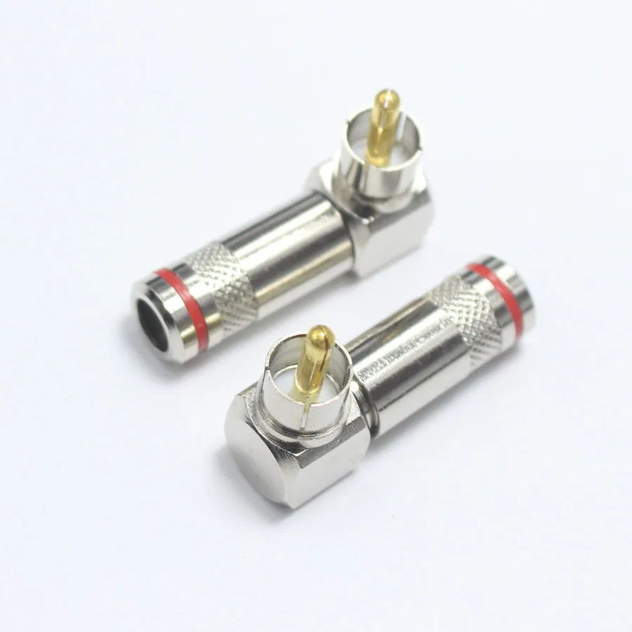 1 шт. красный RCA разъем Бесплатная Сварка прямоугольные 90 градусов AV аудио вилки