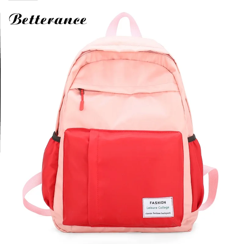 Betterance Famous Brand nylon Backpacks hit color School Bags for teenager Girls waterproof casual bagpack Mochila Feminina | Багаж и