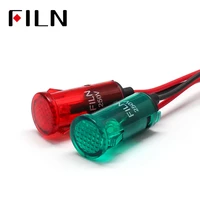 filn 13mm 12v 250v plastic indicator light with 20cm cable on the surface of the grid