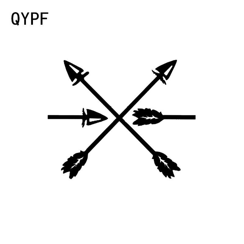 

QYPF 13,9*11,2 см Модный спортивный стикер для стрельбы из лука и фитнеса, виниловые аксессуары для автомобиля, черный/серебристый цвет