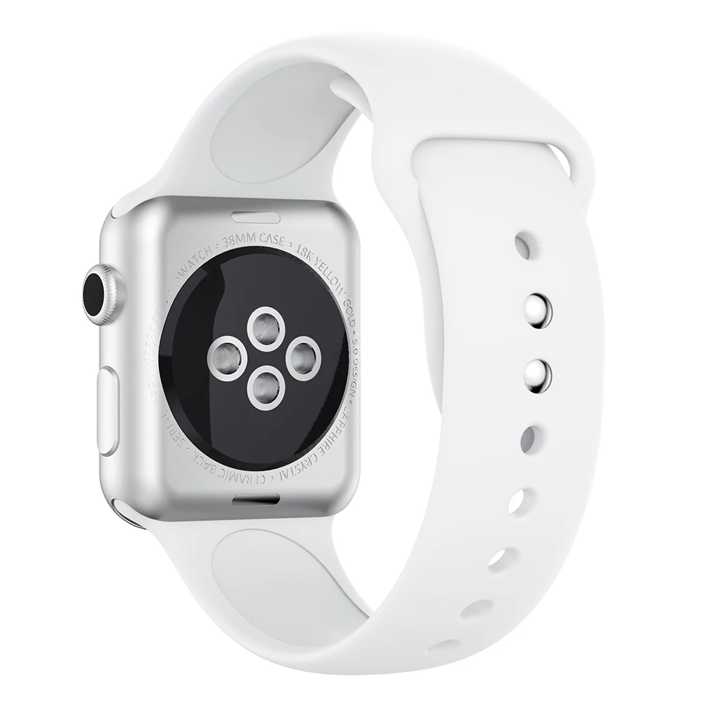 Цветной мягкий силиконовый ремешок для iWatch спортивный Apple Series 5 4 3 2 1 часов 38 мм 42 40
