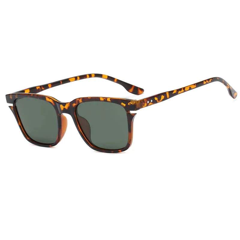 Leopard Dark Green HUHAITANG классические солнцезащитные очки для вождения мужские брендовые Роскошные Поляризованные Солнцезащитные очки женские маленькие квадратные Поляризующие очки от солнца для мужчин s - Цвет линз: Leopard Dark Green