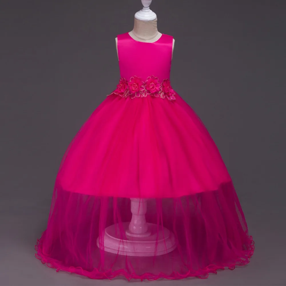 Свадебное платье для маленьких девочек длинное принцессы с цветочным рисунком