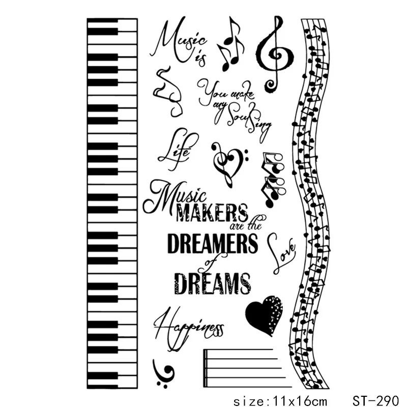 

AZSG Musical Note Stave Piano Clear Stamps For DIY Scrapbooking/Card Making/Album Decorative Silicon Stamp Crafts