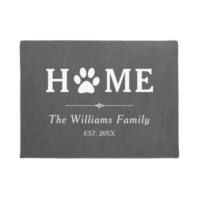 

Paw Print Home Chalkboard Family Name Doormat Home Decoration Entry Non-slip Door Mat Rubber Washable Floor Home Rug Carpet