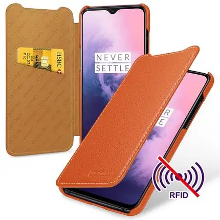 Оранжевый Модный чехол-кошелек для Oneplus7, бизнес флип-чехол для телефона Oneplus 7 Pro 1+ 7, чехол из натуральной кожи Fundas - Цвет: Оранжевый
