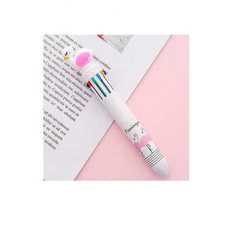 White 1 шт 10 видов цветов Kawaii милые Единорог шариковая ручка граффити рисунок раскрашенный шар шариковая гелевая ручка для детей школьные канцелярские принадлежности - Цвет: White