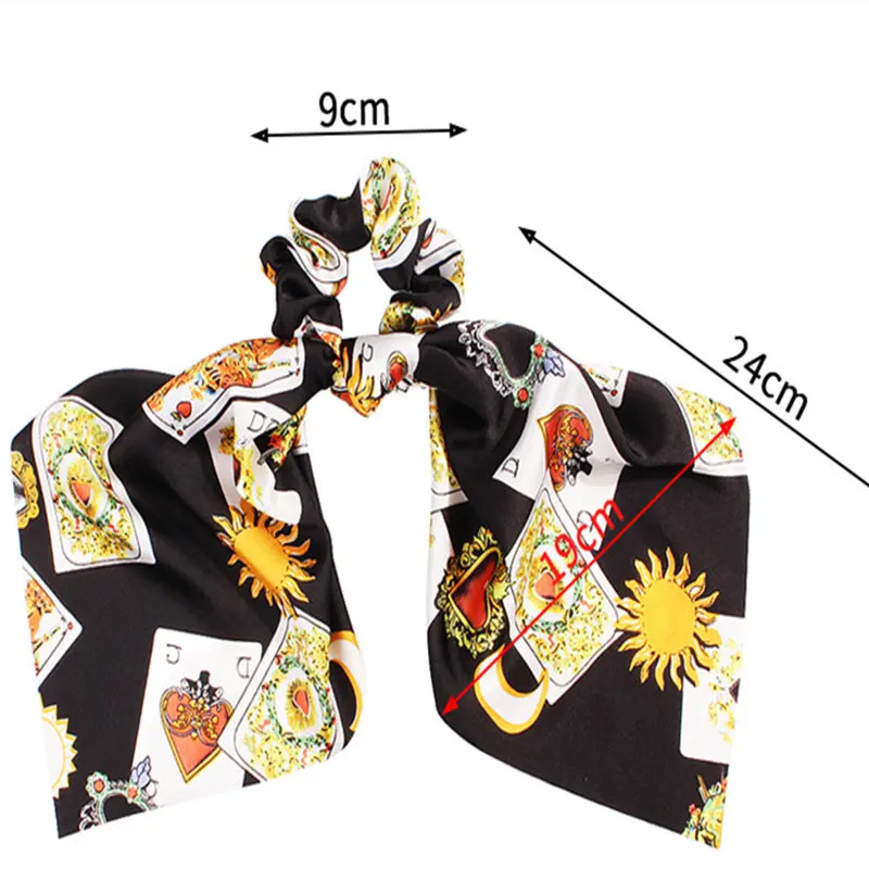 

For Women Elegant Floral Hair Scarf Elastic Hair Bands Bohemian Hairband Bow Ponytail Holder Scrunchie Hair Ties Accessories