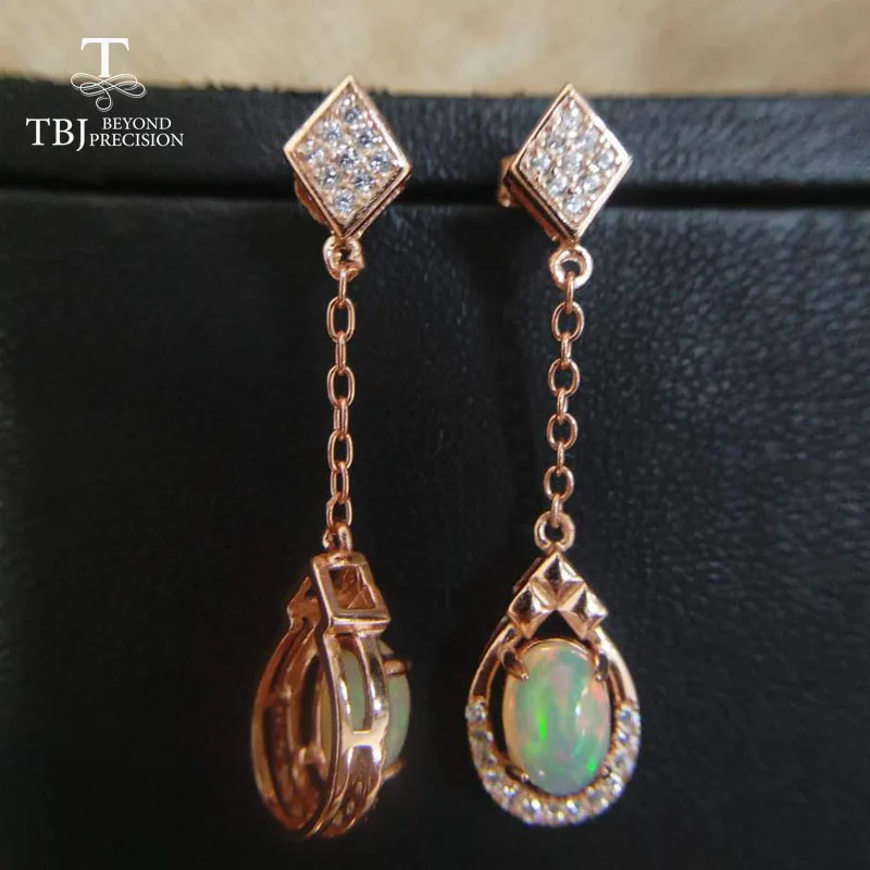 Женские серьги с опалом TBJ 1 5ct из серебра и драгоценных камней в подарочной