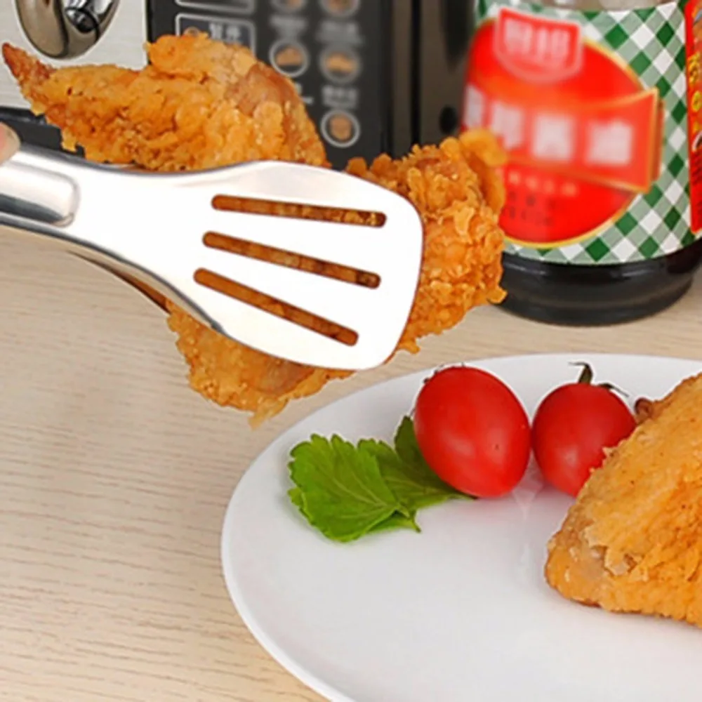 Anti-scalding Stainless Steel Food Clip Baking Steak Bread Pastry Clamp Multifunction Portable Kitchen Tongs BBQ Grilling | Дом и сад