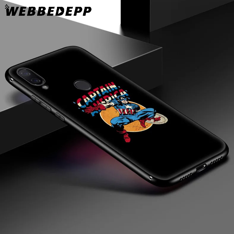 WEBBEDEPP Captain America Caps мягкий чехол для Xiaomi Redmi K20 7A 4A 4X 5 5A 6 6A S2 Note 8 4 7 Pro Plus Prime |