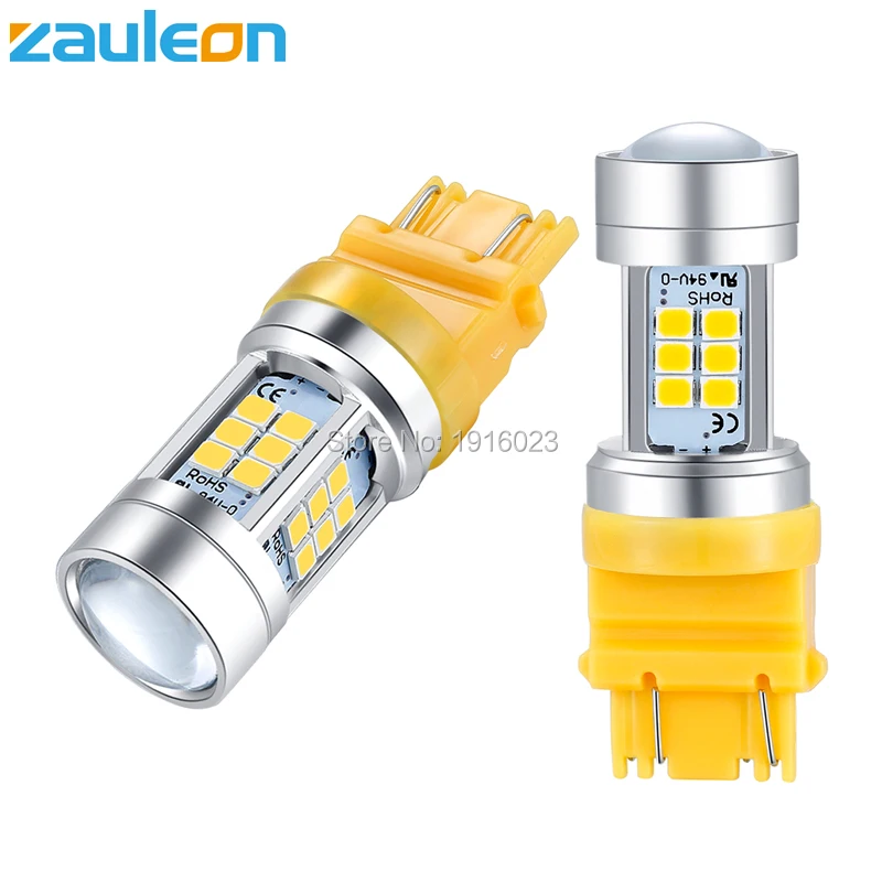 Zauleon 2 шт. светодиодный светильник для автомобиля T25 3157 P27/7W 3156 P27W желтый с