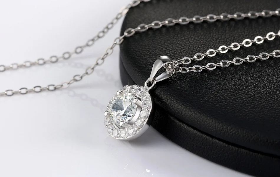 ORSA JEWELS 925 пробы Серебряное ожерелье для женщин большой круглый 12 мм кулон с роскошным AAA цирконием Серебро 925 ювелирное изделие подарок OSN43
