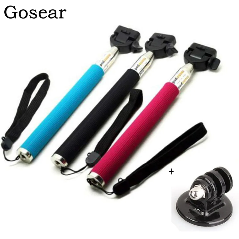 Gosear селфи палка полюс монопод Штатив Держатель Адаптер для Gopro Go Pro Hero 5 4 3 2 1 Sjcam SJ4000