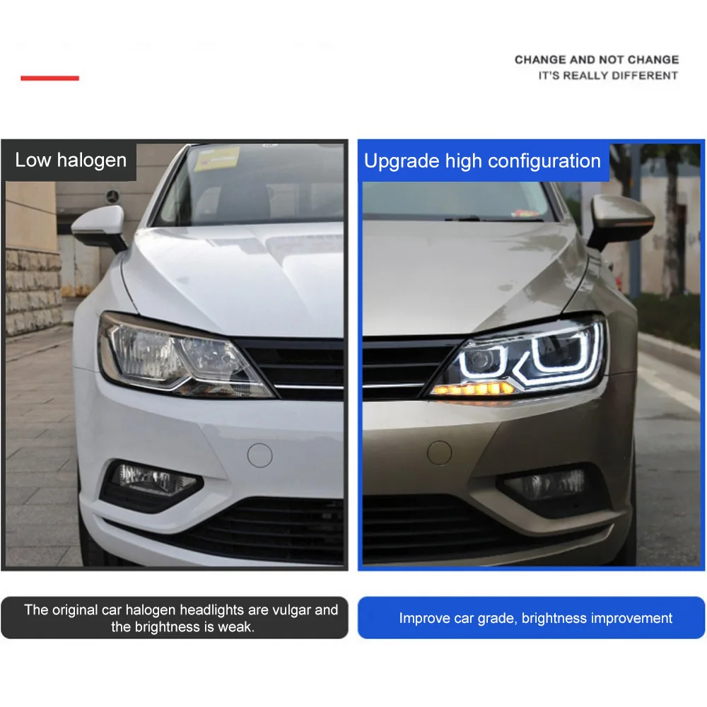 For 15-18 Volkswagen Lingdu Headlight Assembly Modified LED Daytime Running Lens Xenon Set | Автомобили и мотоциклы