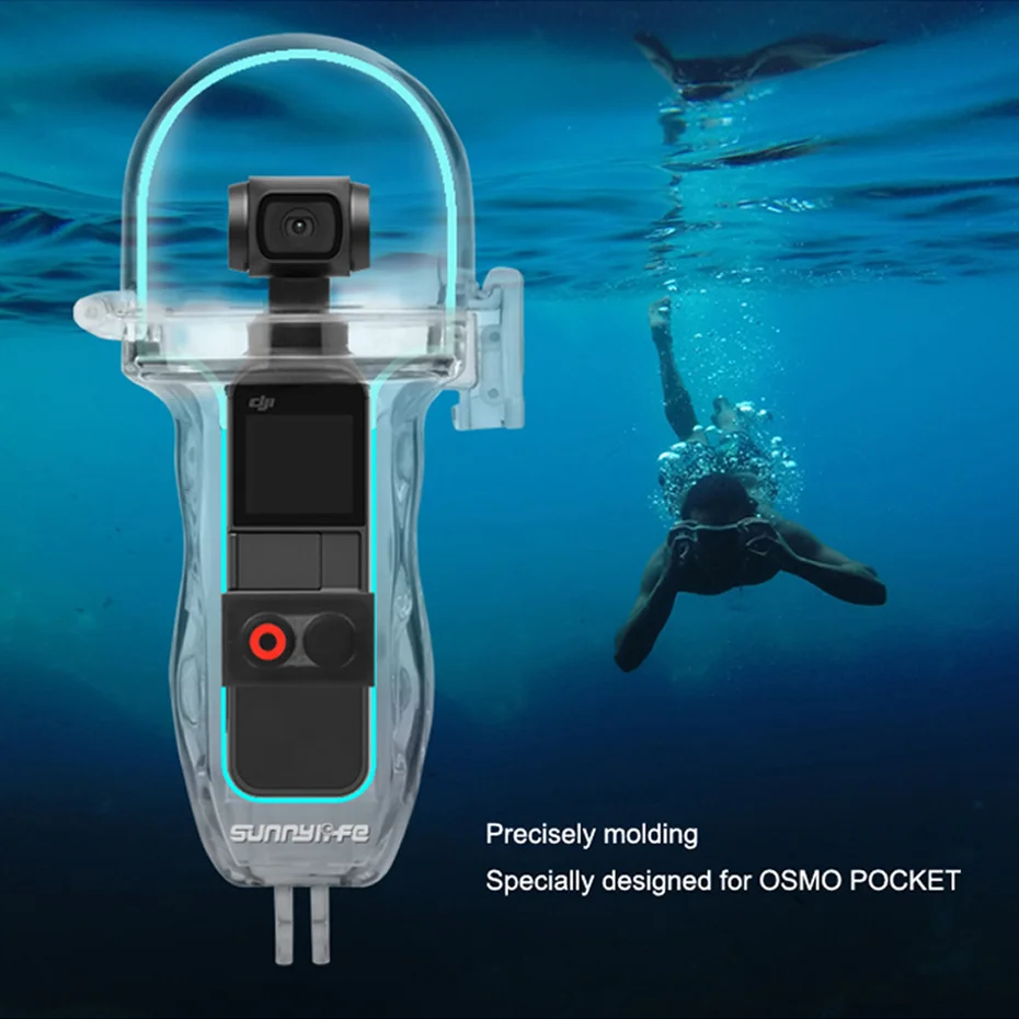 

Водонепроницаемый чехол для DJI Osmo Pocket, 3-осевой Карманный аксессуар для камеры для дайвинга, 360 полностью прозрачный защитный чехол для дайви...