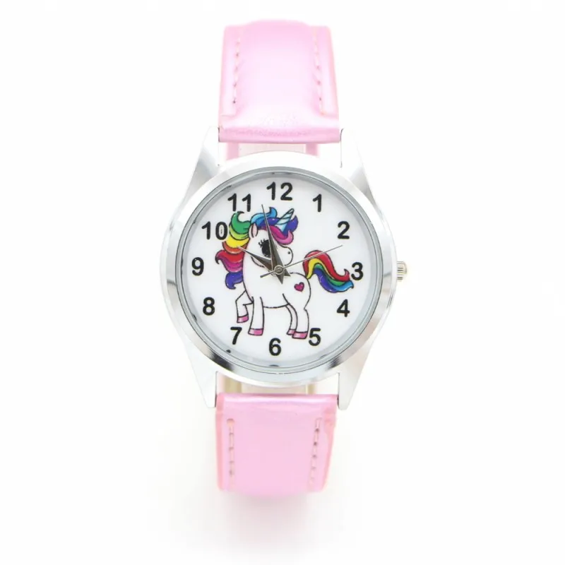 

New Fashion Unicorn Desgin Kids Cartoon Dress Watches Quartz Childrens Boy Girl Students Wristwatch Relogio Kol Saati Clock