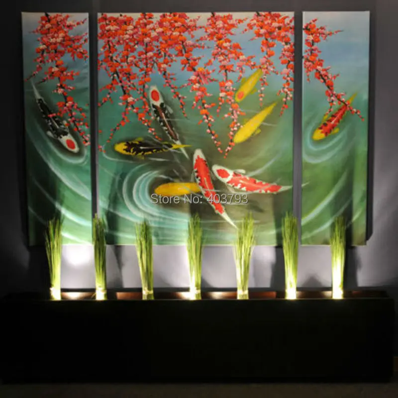 

HUGE Canvas Wall Art Contemporary Abstract Oil Painting Koi Fish no frame