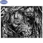 Картина-мозаика Kufwkey, квадратнаякруглая, черно-белая