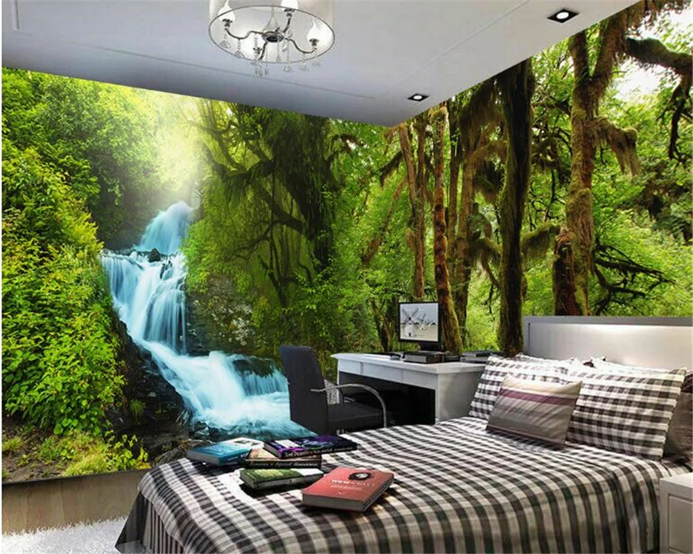 beibehang High - definition fashion personality wall paper tropical rain forest of small streams series background 3d wallpaper pennsylvania trout streams