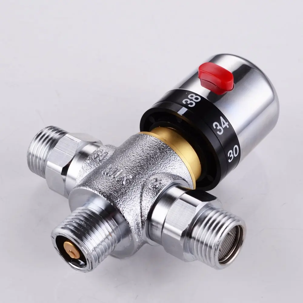 Трехходовой термостатический смесительный клапан из твердой латуни 1/2 &quotIPS