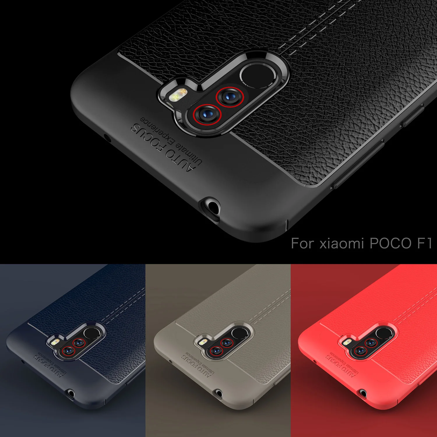 

Wolfsay Soft TPU Case For Xiaomi Pocophone F1 Case Leather Texture Silicone Phone Cover For Xiaomi Pocophone F1 Little F1 Coque