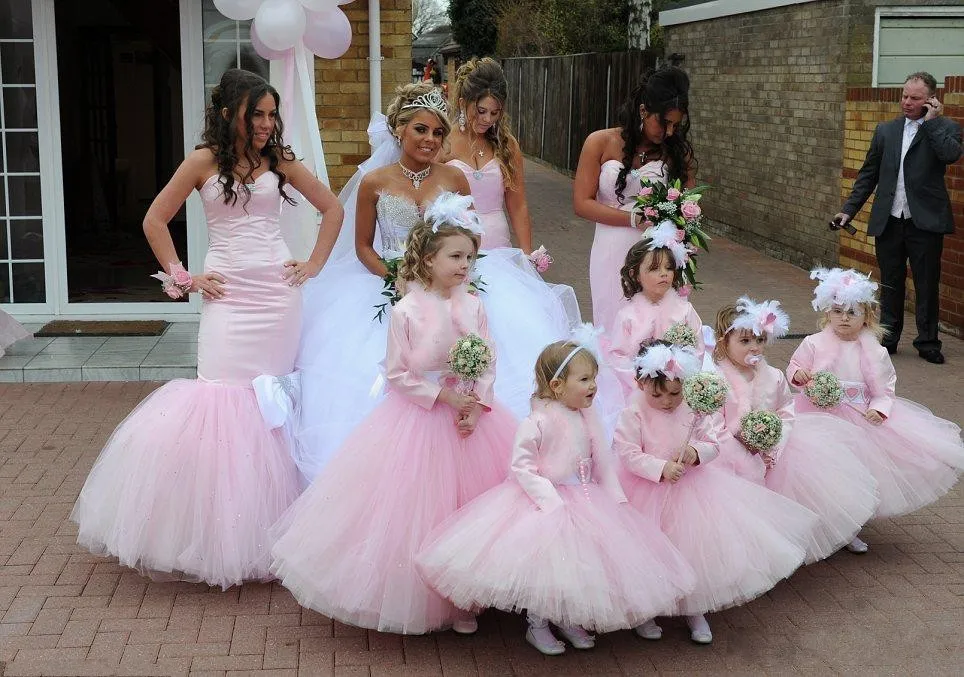 Новое Прибытие Розовый Цветок Девочки Платья С Курткой Бальные Рукава