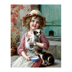 Алмазная живопись Стразы для девочек и кошек, собак, оптом, украшение для дома, наклейки на стену, вышивка, рукоделие