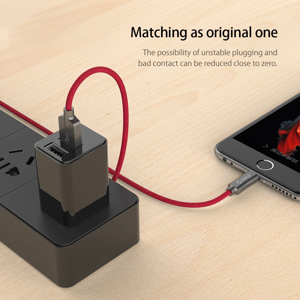 ORICO цинковый сплав кабель Lightning/USB для IPhone iPad Ipod 2.4A USB2.0 зарядки шнур Синхронизация