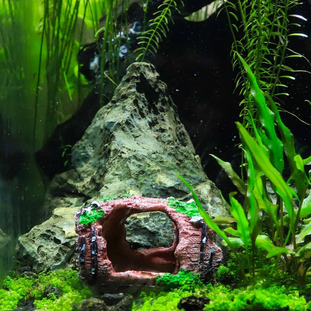 Коричневый античный винный бочонок резиновое украшение для аквариума Decorative AP декоративная