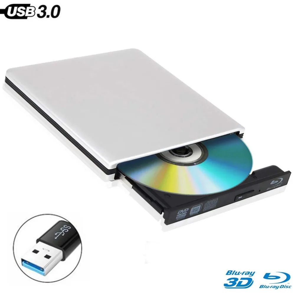 Brand New Drive BD-RE External DVD Recorder Writer USB 3.0 Blu-ray Burner Drive DVD+/-RW DVD-RAM 3D Player for Laptop PC