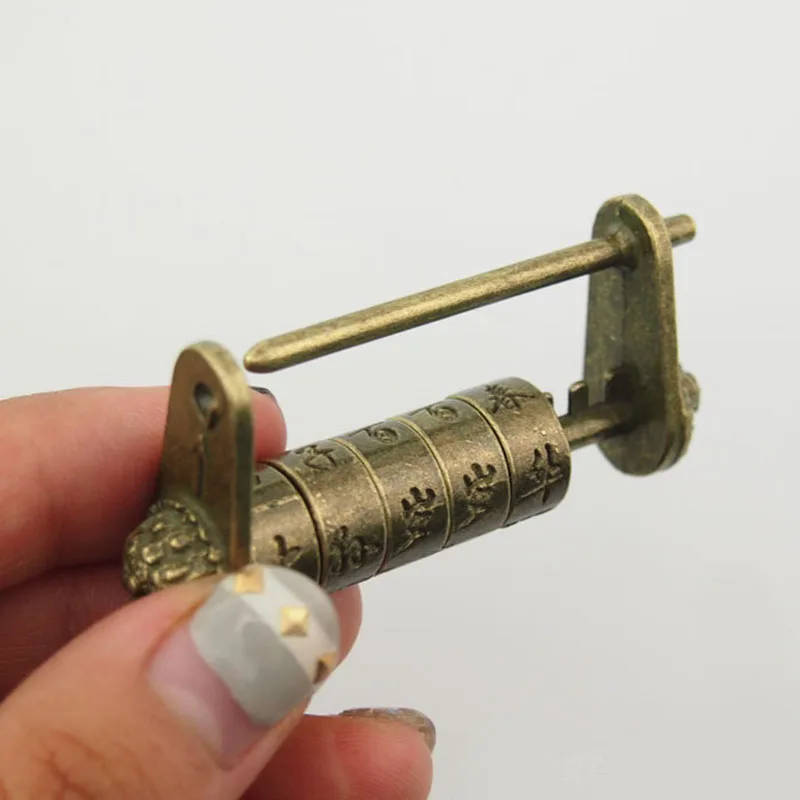 Античный замок Cipher 1 шт. китайский винтажный античный пароль латунный резной с