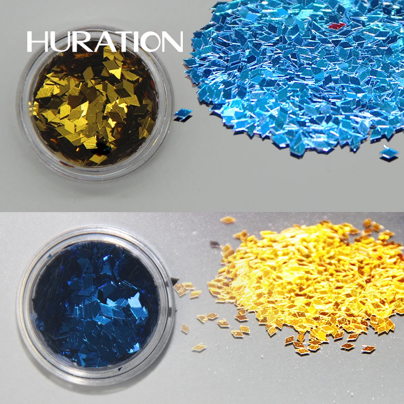 Hutation 1 коробка блестящий порошок мерцающие Блестки цвета полиэстер УФ блестящее