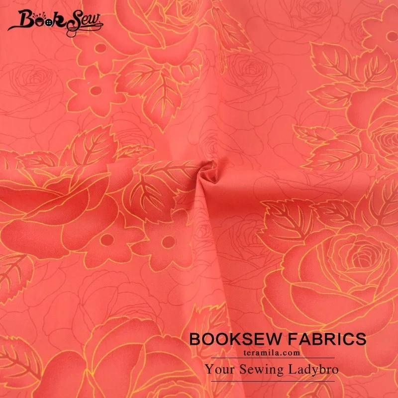 Booksew 100% хлопчатобумажная саржевая ткань с цветочным рисунком мягкая стеганая
