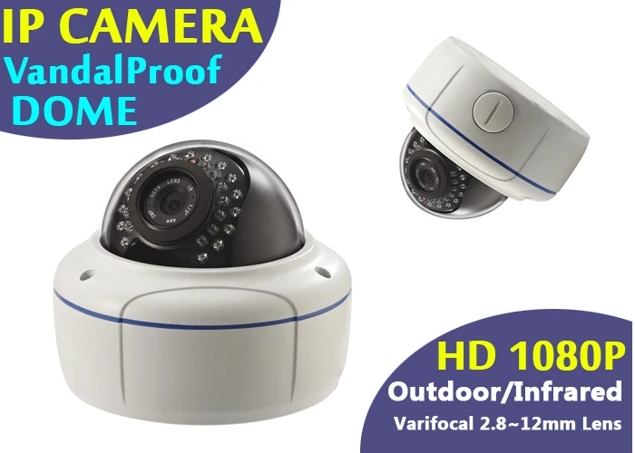 1080p Низкая lux IP камера Vandalproof День Ночь открытый купол 2MP варифокальный объектив 2 8