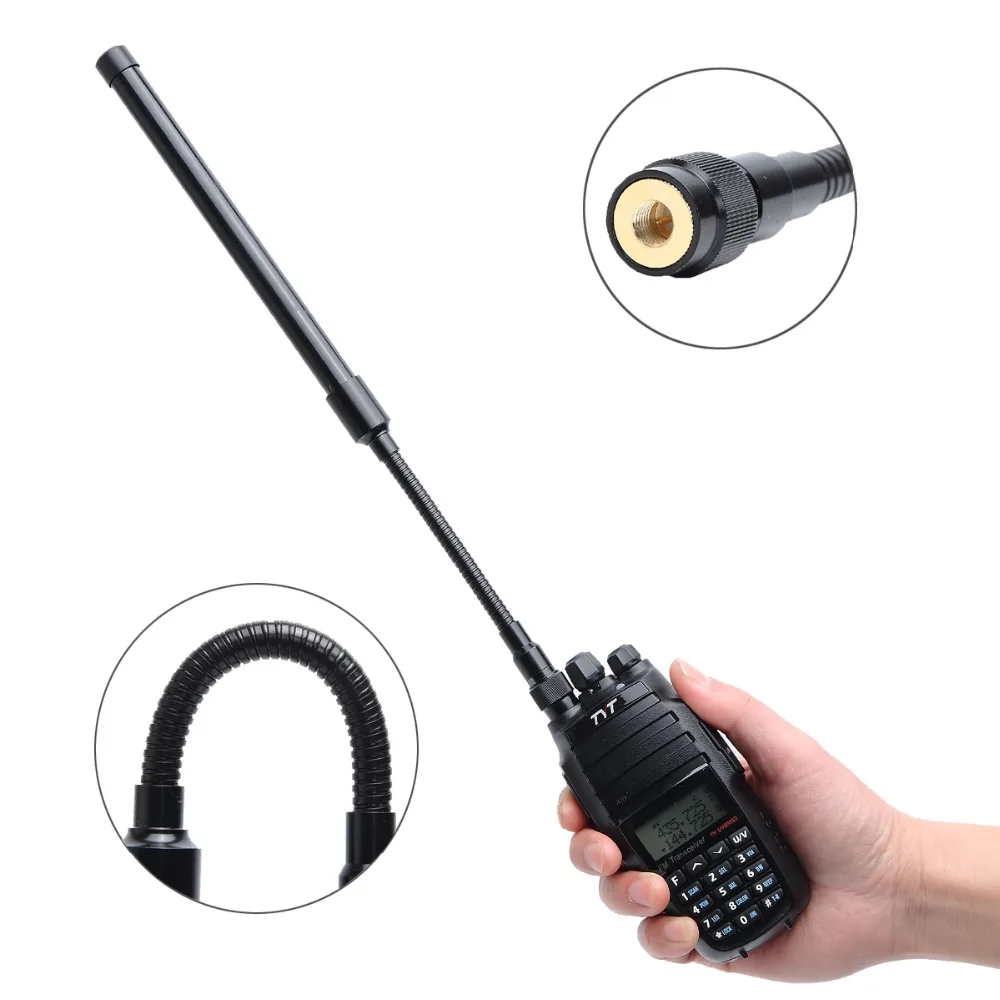 ABBREE AR-148 «гусиная шея» Тактический Dual Band SMA-M мужской телевизионные антенны для Yaesu Vertex VX-3R VX-7R ZT-2R TYT TH-UV8000D иди и болтай Walkie Talkie