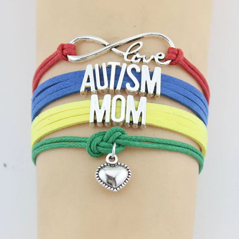 10 шт./лот браслет с подвеской Infinity Love AUTISM для мамы папы сестры тетки учительницы в