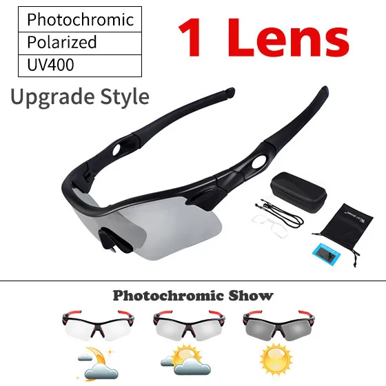 3 in 1 Upgrade Black WEST BIKING фотохромные очки без оправы для велоспорта, велосипеда, спорта на открытом воздухе, MTB велосипеда, солнцезащитные очки, очки без оправы для велоспорта - Цвет: 3 in 1 Upgrade Black