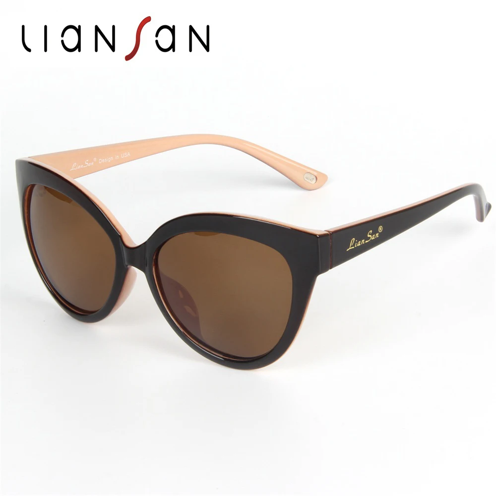 LianSan кошачий глаз поляризованные женские солнцезащитные очки Женские винтажные