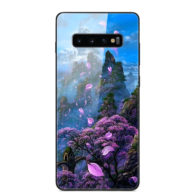 07 Чехол для samsung Galaxy S10 S10Plus, чехол из закаленного стекла для телефона, черный Чехол-бампер из ТПУ для samsung S10 Plus S10E S10+ s 10 - Цвет: 07