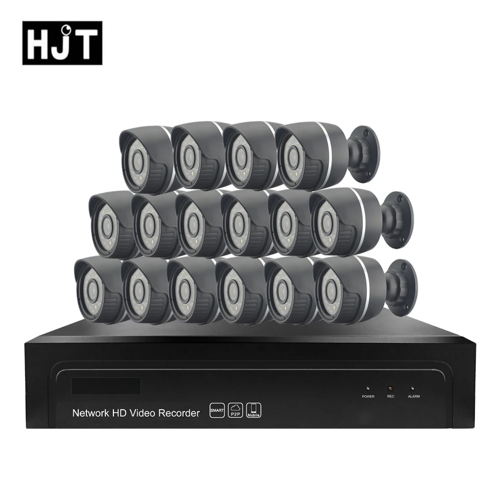 HJT 16CH 1080P 2.0MP H.264/H.265 POE 48В NVR комплект ip камера P2P 36IR ночное видение Обнаружение