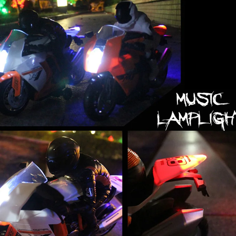 2 4 Ghz Rc мотоцикл трюк дрейф Музыка Led светильник игрушки модели мотоциклов