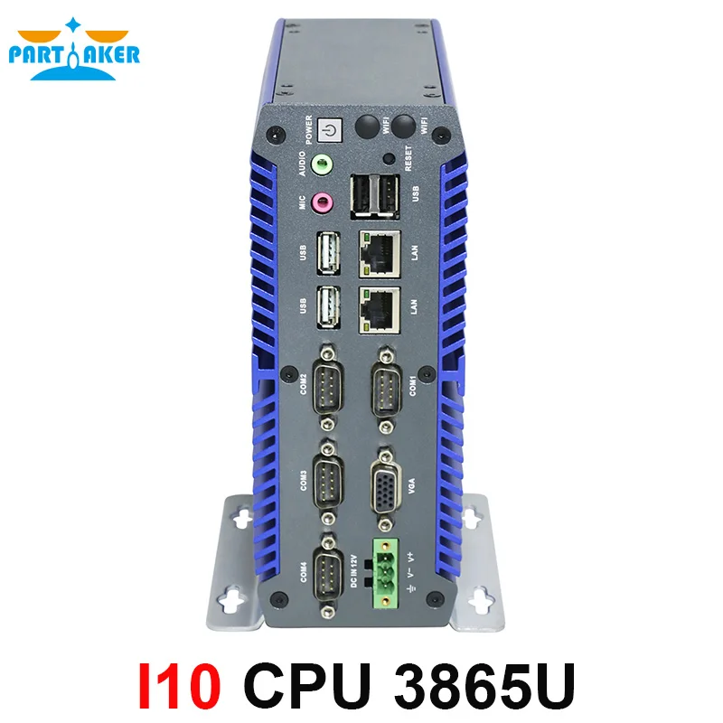 Причастник DDR4 Мини ПК промышленный компьютер kabylake 3865U 2 ядра Intel Nic Windows 10 с 4 COM