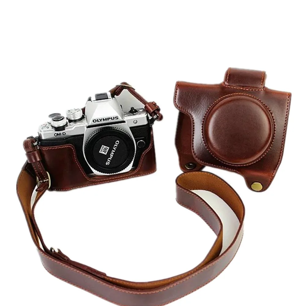 Чехол-сумка из искусственной кожи для камеры Olympus OM-D Mark II EM10 II M2 E-M10 Mark III EM10 III M3 с отверстием для батареи