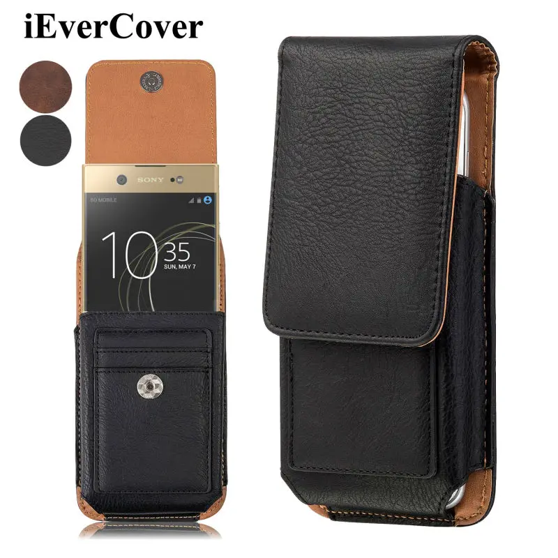 Вертикальный кожаный чехол Кобура премиум класса с вертлюжным поясом для Sony Xperia