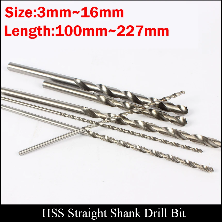 

3.1mm 3.2mm 3.3mm 3.4mm 3.5mm 100mm Extra Long Plastic Metal Wood AL Brass High Speed Steel HSS Straight Shank Twist Drill Bit
