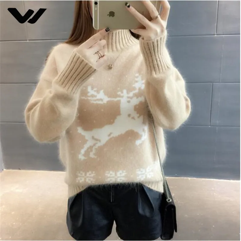 New Arrival Sweaters Fashion 2018 Women Korean Winter Loose Pullover Warm Sweater Sweet Wild Turtleneck Knit | Женская одежда