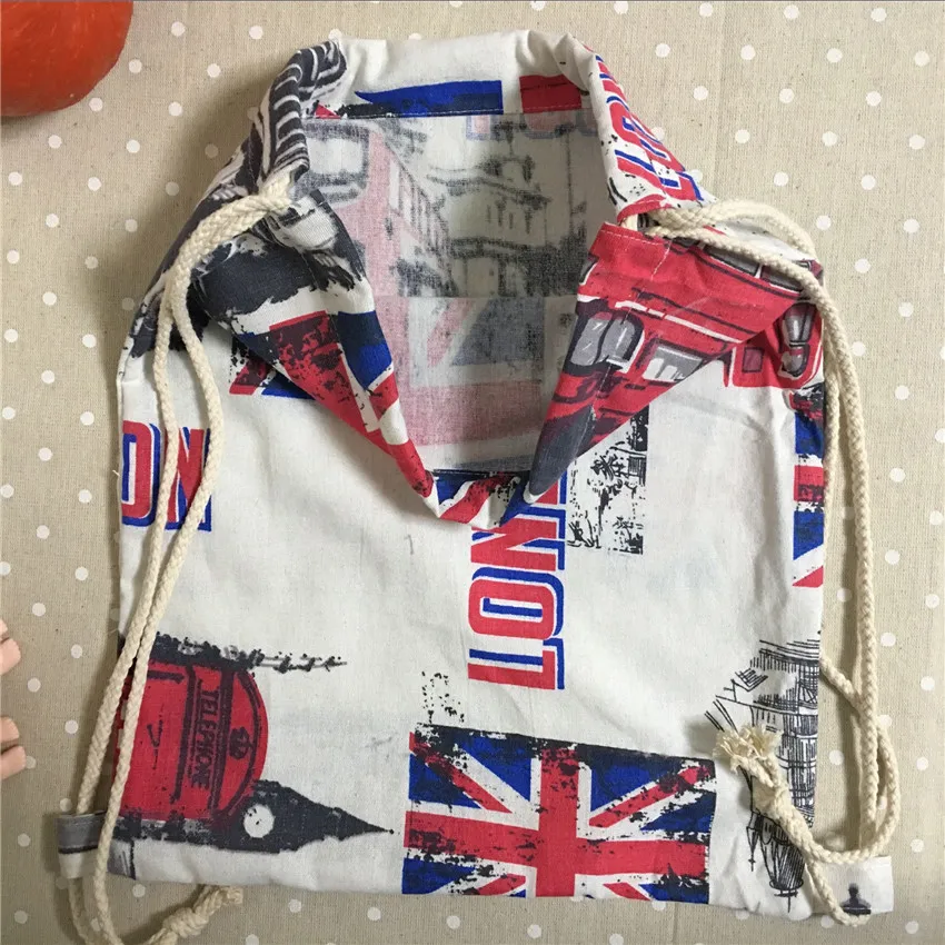 YILE хлопковый льняной дорожный рюкзак на шнурке Студенческая сумка для книг