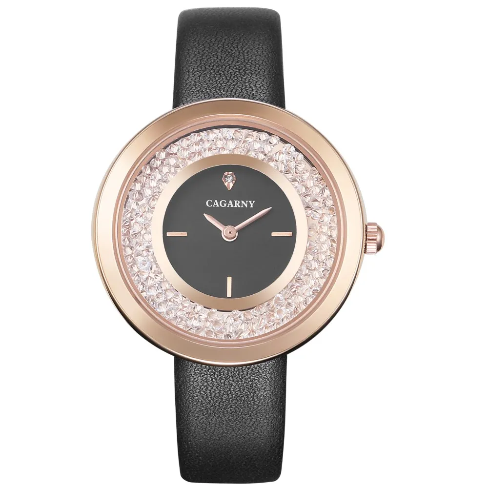 

Cagarny Top Brand Fashion Ladies Watches Leather Female Quartz Watch Casual Watches Reloj Mujer Shining Crystal Relogio Feminino